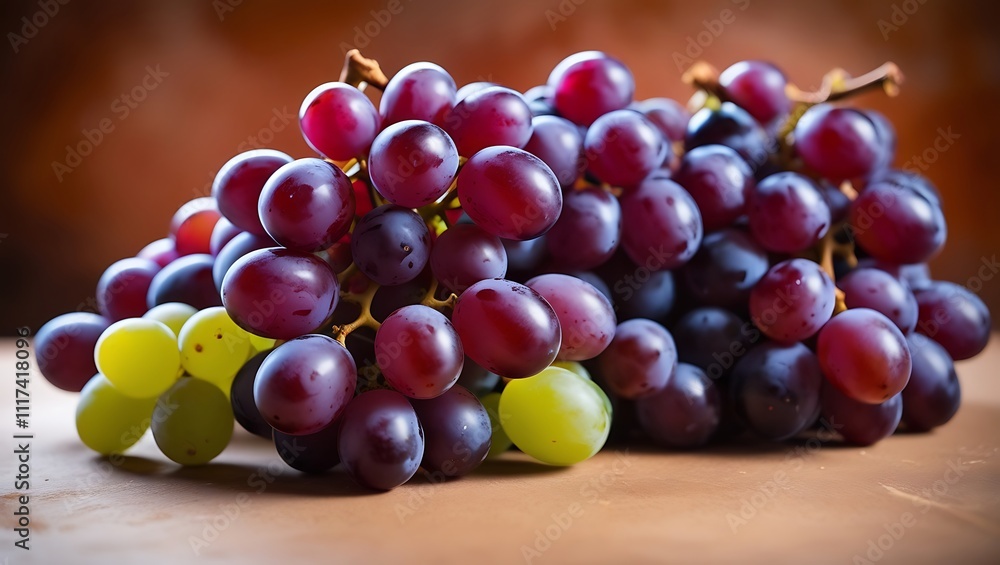 Red and Green Grapes Cluster Fresh Fruit Red and Green Grapes Cluster Fresh Fruit