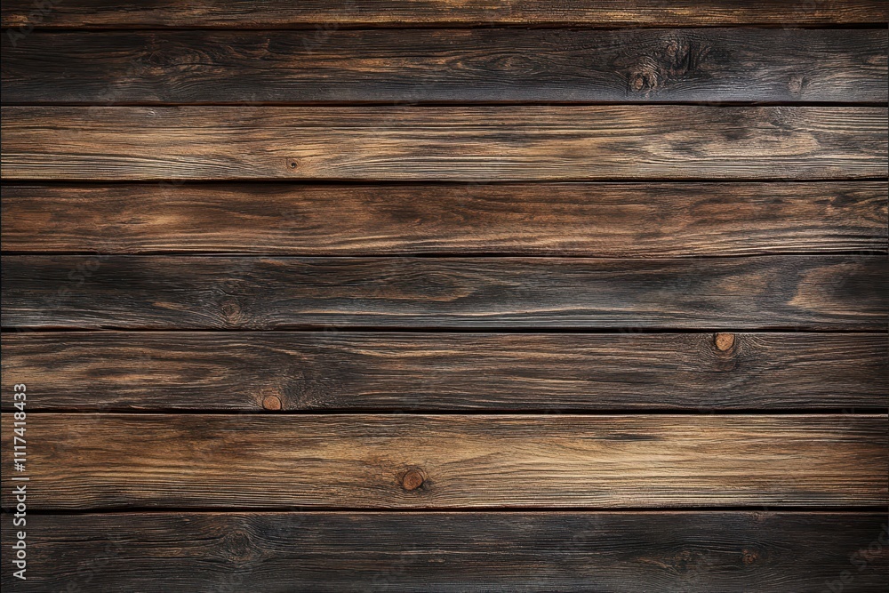 A close-up view of textured wooden planks arranged horizontally. A close-up view of textured wooden planks arranged horizontally.