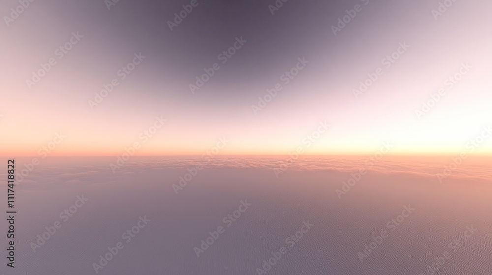A serene horizon at dawn, showcasing a gradient sky above soft clouds.