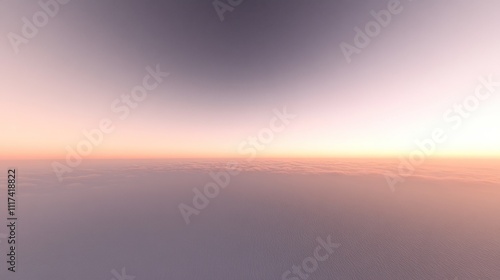 A serene horizon at dawn, showcasing a gradient sky above soft clouds.