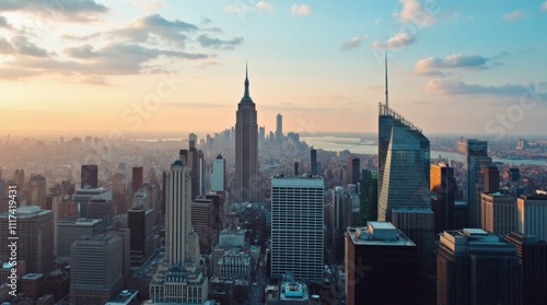 Bustling Cityscape from Above