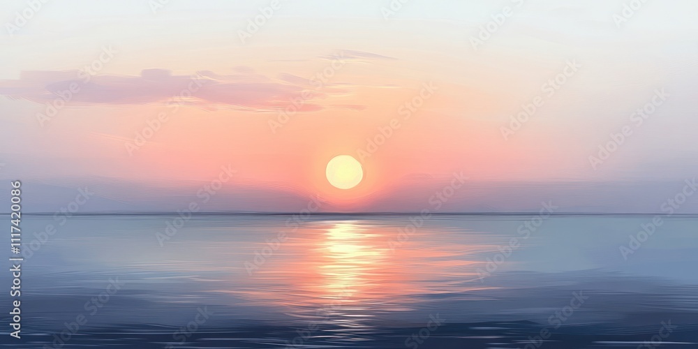 A serene sunset over calm waters, reflecting soft hues of pink and orange. A serene sunset over calm waters, reflecting soft hues of pink and orange.