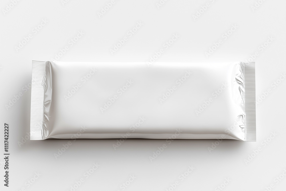Blank white energy protein bar mockup on white background Blank white energy protein bar mockup on white background