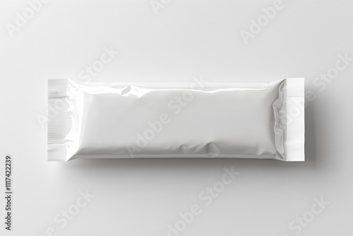 Blank white energy protein bar mockup on white background