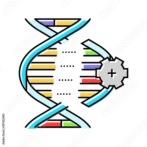 genetic modification cryptogenetics color icon vector. genetic modification cryptogenetics sign. isolated symbol illustration