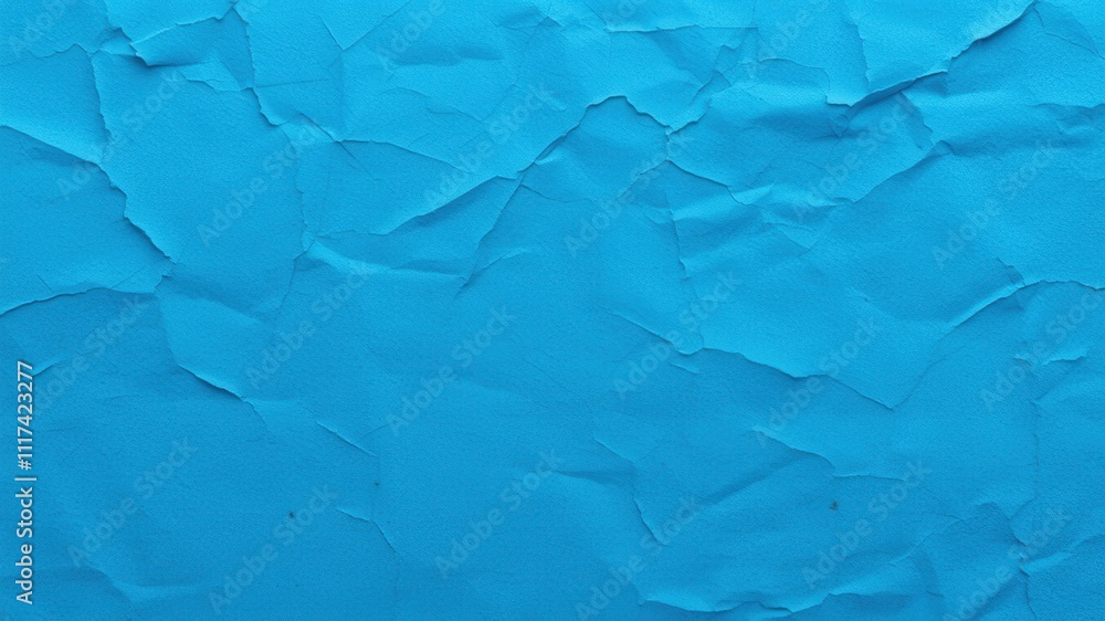 Fototapeta premium Abstract Background of Crumpled Blue Paper with a Distinctive Texture
