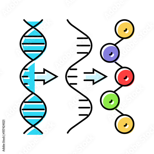 gene expression cryptogenetics color icon vector. gene expression cryptogenetics sign. isolated symbol illustration