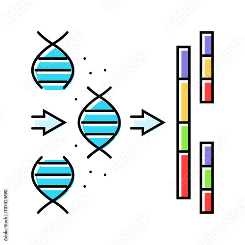 gene splicing cryptogenetics color icon vector. gene splicing cryptogenetics sign. isolated symbol illustration