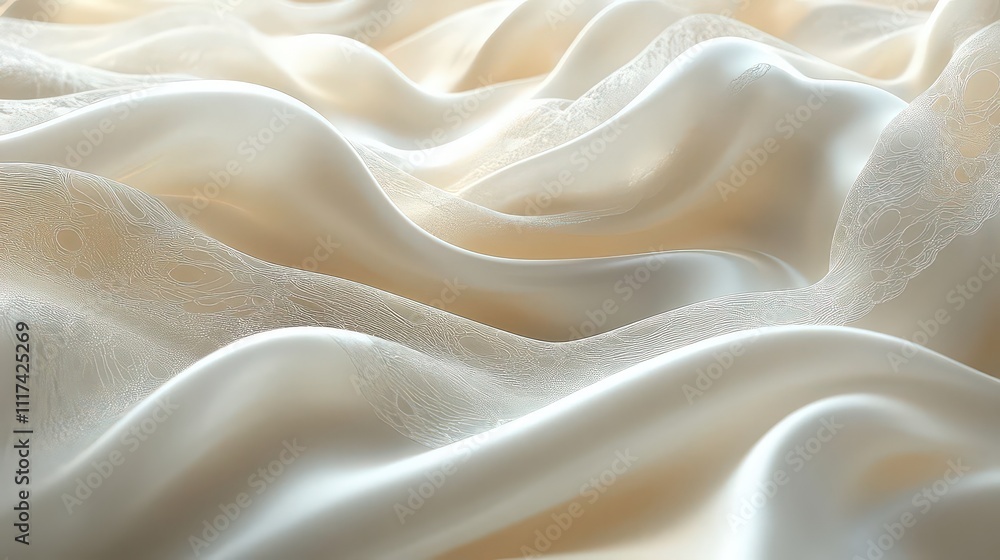 A close-up of soft, flowing fabric with delicate textures and tones. A close-up of soft, flowing fabric with delicate textures and tones.