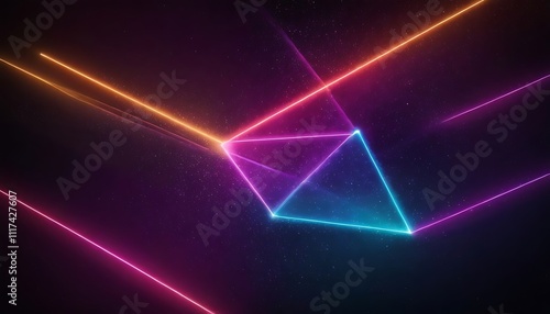 Wallpaper Mural Orange purple glowing neon stars abstract modern background. crystal, curve, defocused, 9 Torontodigital.ca