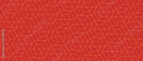 Wallpaper Mural 幾何学 抽象 和風 六角形 パターン 新年 背景 Torontodigital.ca