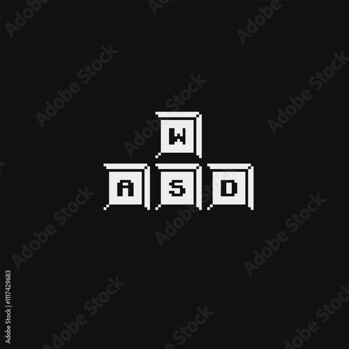 Button sticker, pixel art style icon, design for  logo, web, mobile app, badges and patches. Video game sprite. 8-bit. Isolated vector illustration. 