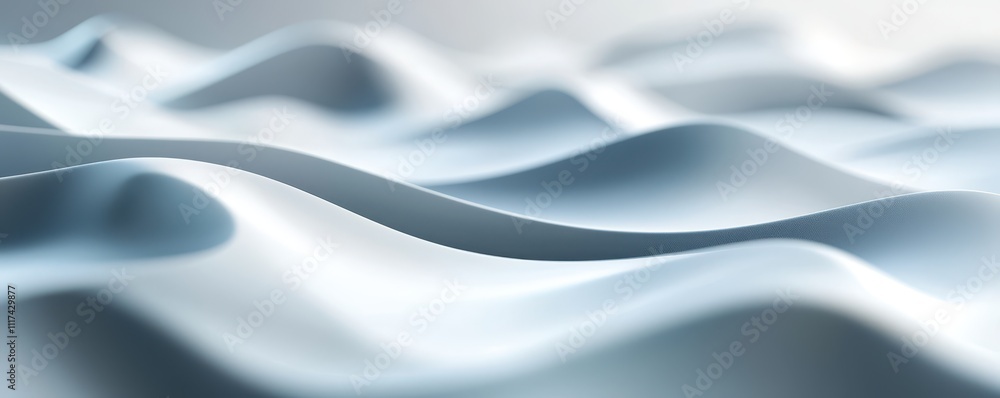 Naklejka premium A soft, flowing surface with gentle curves and a soothing blue hue, resembling waves or smooth fabric, creating a tranquil and serene atmosphere.