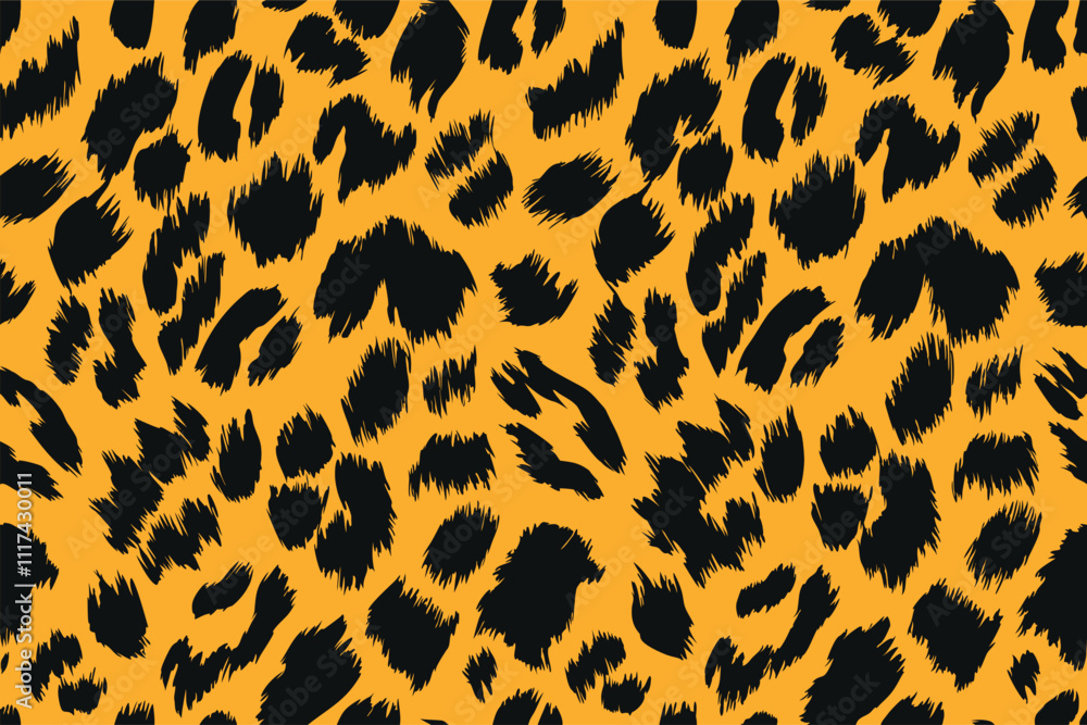 Seamless Leopard Pattern with Abstract Black Spots on Yellow Background for Textile, Fashion, and Graphic Design
Seamless Leopard Pattern with Abstract Black Spots on Yellow Background for Textile, Fashion, and Graphic Design