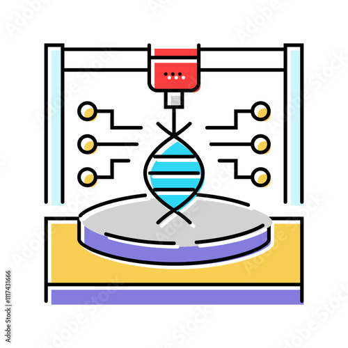 synthetic biology cryptogenetics color icon vector. synthetic biology cryptogenetics sign. isolated symbol illustration photo