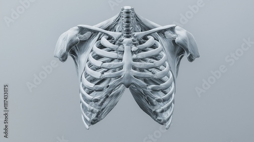 Rib Cage Anatomy: Detailed 3D Render 