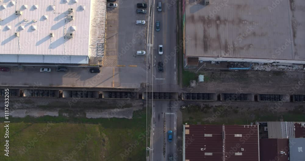 Drone descends Over Moving Train on Railway Tracks
