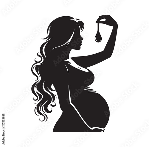 Pregnant woman silhouette vector illustration
