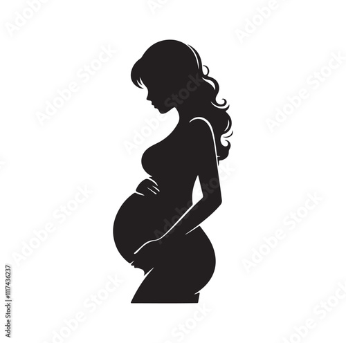 Pregnant woman silhouette vector illustration