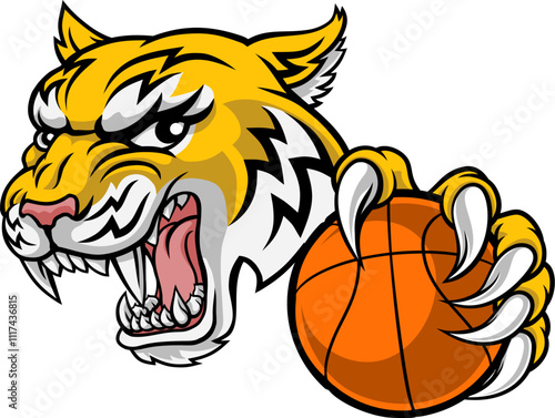 A wildcat or bobcat lynx bobcats wildcats sports team basketball ball mascot