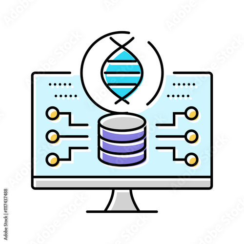 cellular reprogramming cryptogenetics color icon vector. cellular reprogramming cryptogenetics sign. isolated symbol illustration