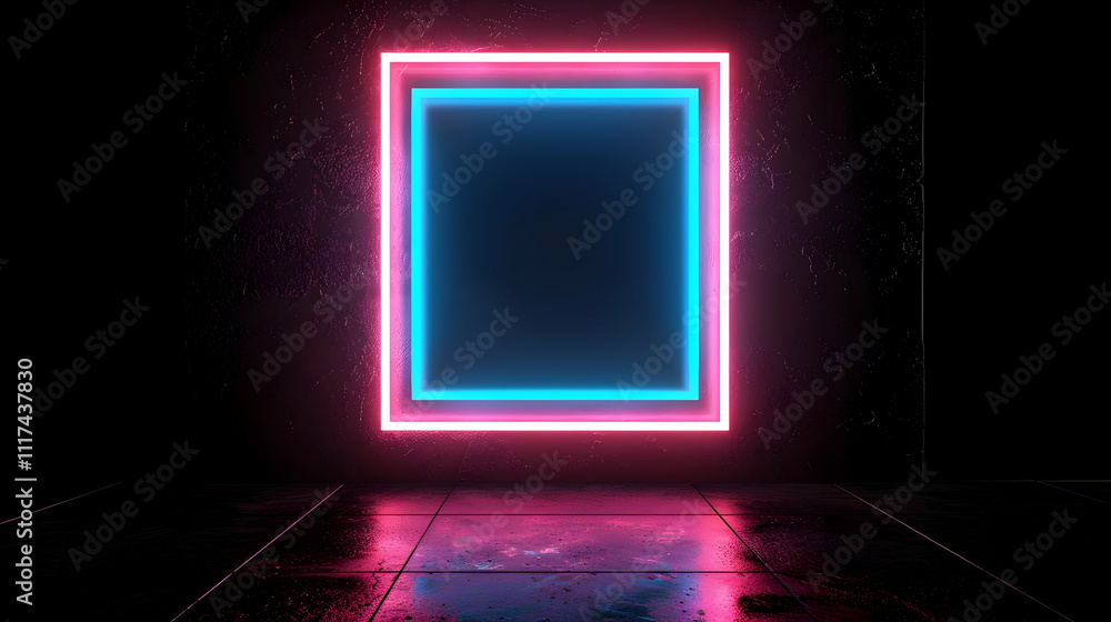 Neon Glow Abstract 3D Background Neon Glow Abstract 3D Background