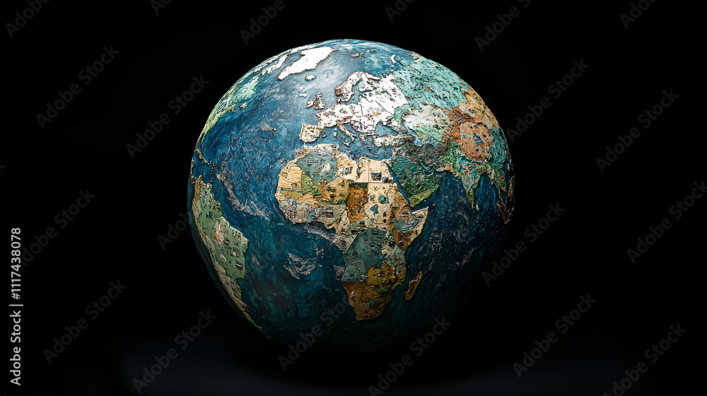 Artful Globe: A Textured World Map Sphere Artful Globe: A Textured World Map Sphere