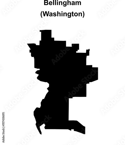 Bellingham (Washington) blank outline map