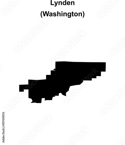 Lynden (Washington) blank outline map photo