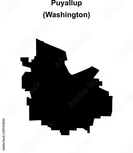 Puyallup (Washington) blank outline map