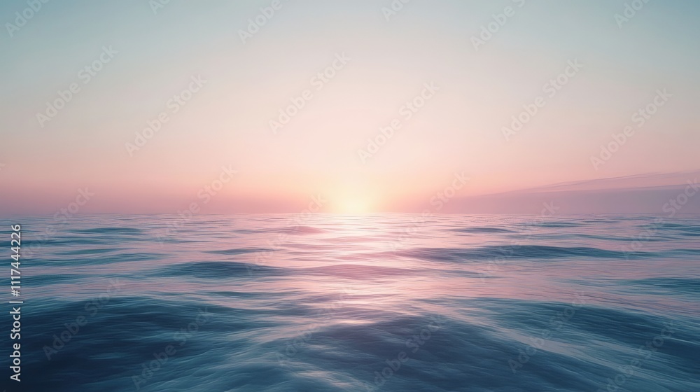 Fototapeta premium Long exposure of the sea at sunset. minimalist backgrounds. Ultra realistic. Photorealistic hypermaximalist advertising photography hyper realistic fine detail