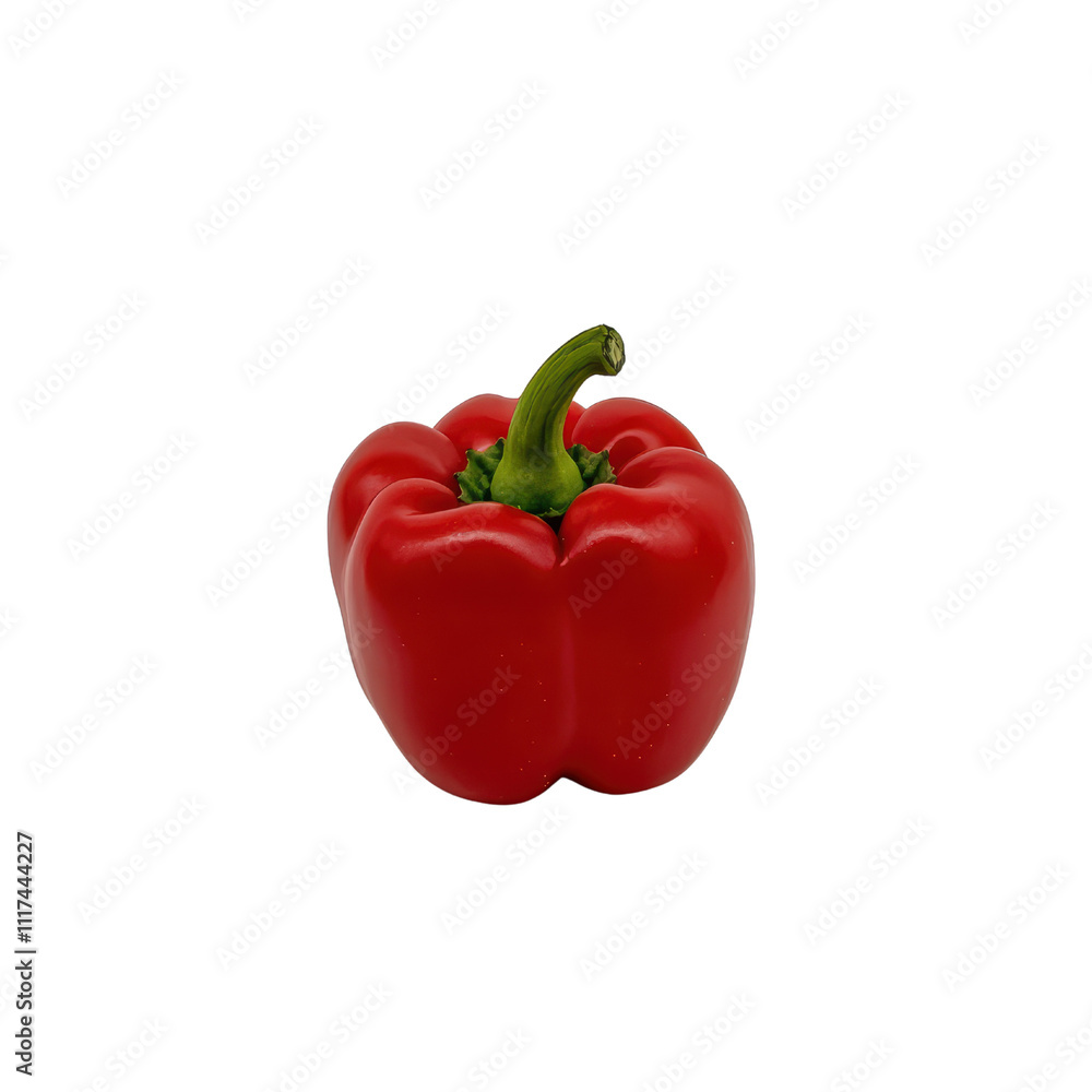 Fresh red bell pepper with vibrant color and smooth texture, perfect for healthy dishes isolated on transparent background Fresh red bell pepper with vibrant color and smooth texture, perfect for healthy dishes isolated on transparent background