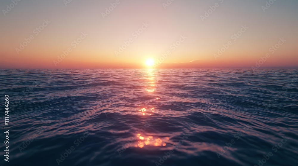 Obraz premium Long exposure of the sea at sunset. minimalist backgrounds. Ultra realistic. Photorealistic hypermaximalist advertising photography hyper realistic fine detail