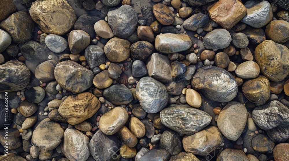 A close-up view of smooth, colorful pebbles on a natural surface. A close-up view of smooth, colorful pebbles on a natural surface.