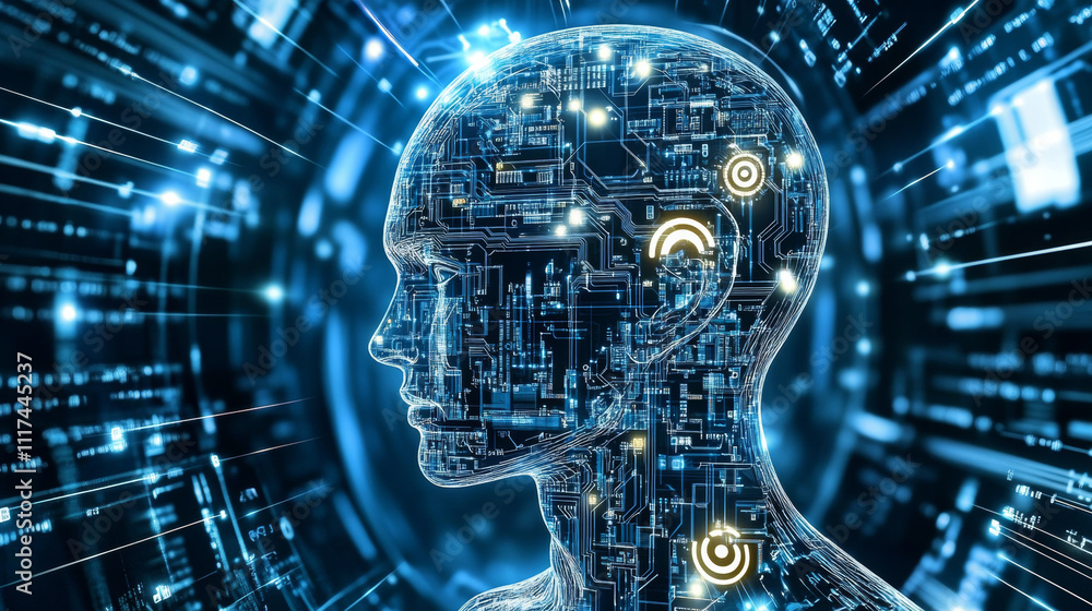 Processor with integration AI. AI Letters on chip. CPU connected to data storage. Artificial intelligence technology in electronic chip. Data processing by artificial intelligence chip. AI hardware. Processor with integration AI. AI Letters on chip. CPU connected to data storage. Artificial intelligence technology in electronic chip. Data processing by artificial intelligence chip. AI hardware.