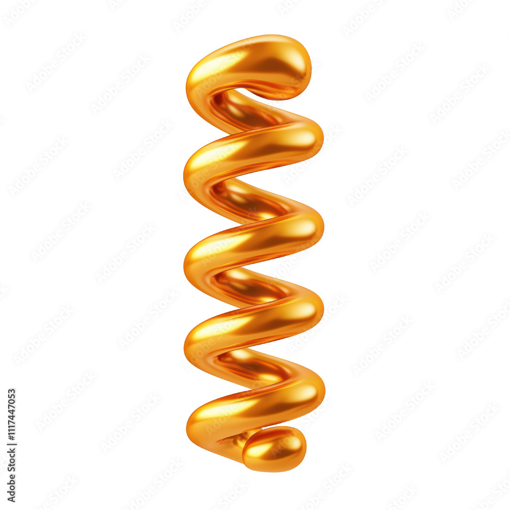 Shiny golden spiral shape with smooth, reflective surface, ideal for design elements isolated on transparent background Shiny golden spiral shape with smooth, reflective surface, ideal for design elements isolated on transparent background