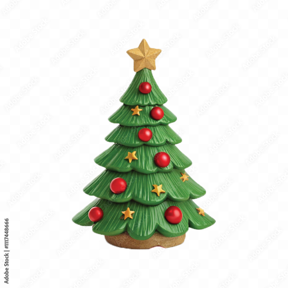3d Decorated green Christmas tree in different style isolated on white background
3d Decorated green Christmas tree in different style isolated on white background