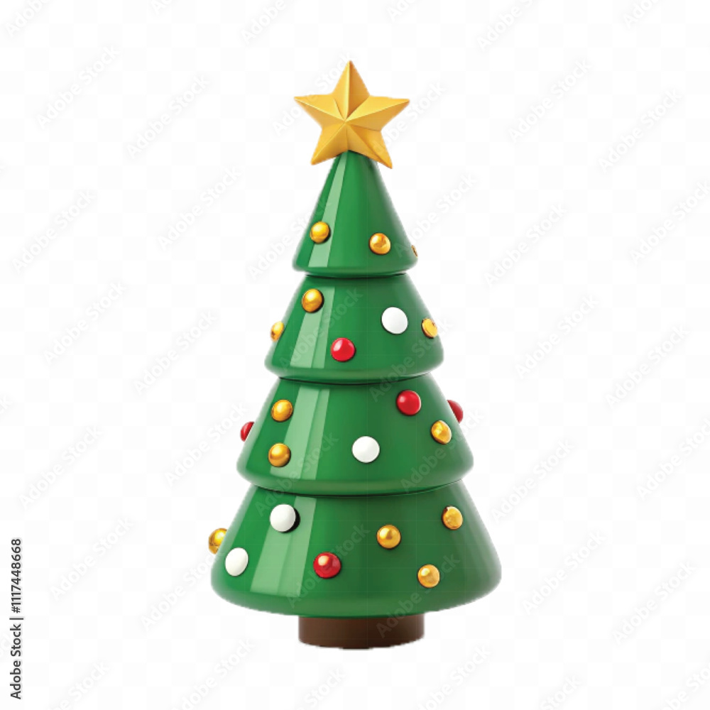 3d Decorated green Christmas tree in different style isolated on white background
3d Decorated green Christmas tree in different style isolated on white background