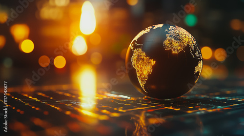 Abstract business Financial charts show a significant increase in profits in the stock market.This is driven by higher interest rates and continued growth. In the innovation world network of financial