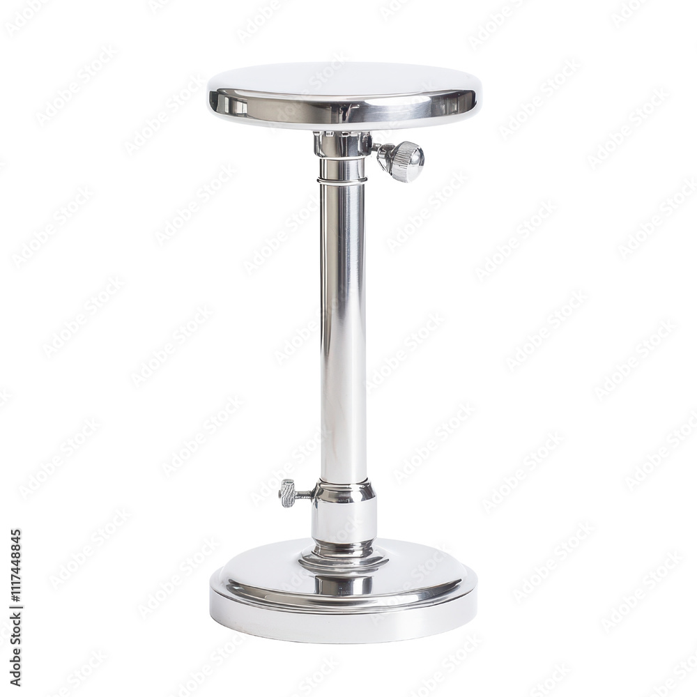 Metal stool with adjustable height, sleek design, perfect for modern spaces isolated on transparent background Metal stool with adjustable height, sleek design, perfect for modern spaces isolated on transparent background