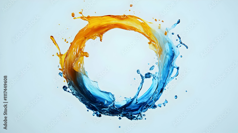 Circular Liquid Splash 3D Illustration Circular Liquid Splash 3D Illustration