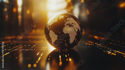 Abstract business Financial charts show a significant increase in profits in the stock market.This is driven by higher interest rates and continued growth. In the innovation world network of financial