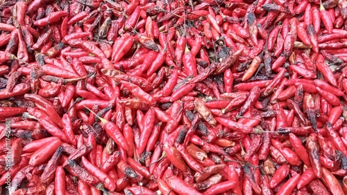 red chili peppers. Red hot chili peppers. Stack of vegetables.