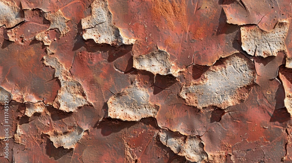 Close-up of weathered, peeling paint revealing texture and color variations. Close-up of weathered, peeling paint revealing texture and color variations.