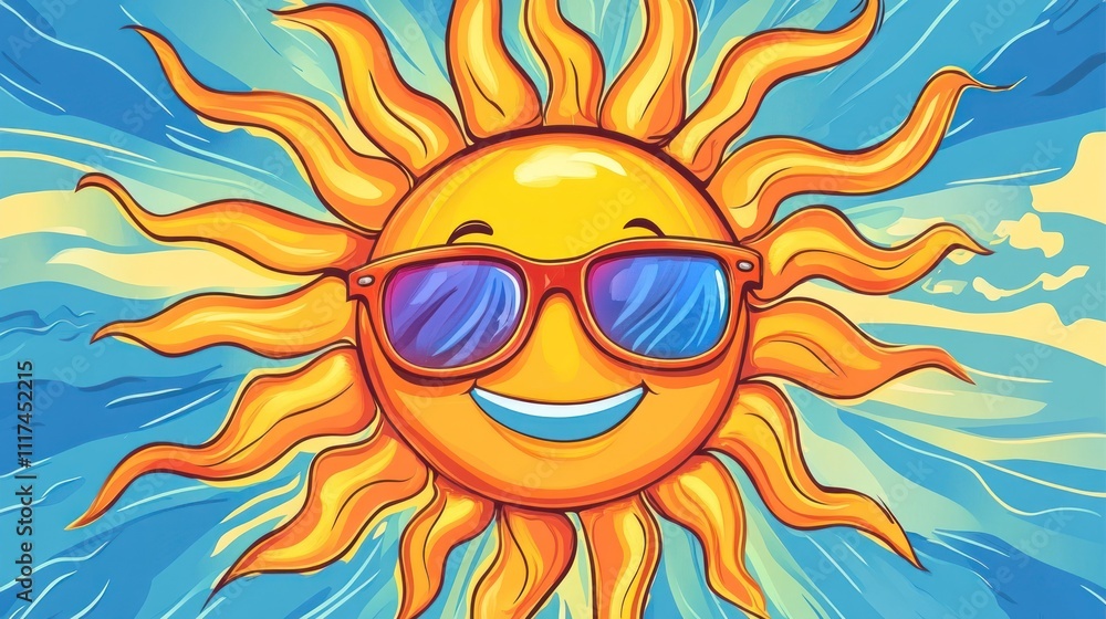 sun with sunglasses sun with sunglasses