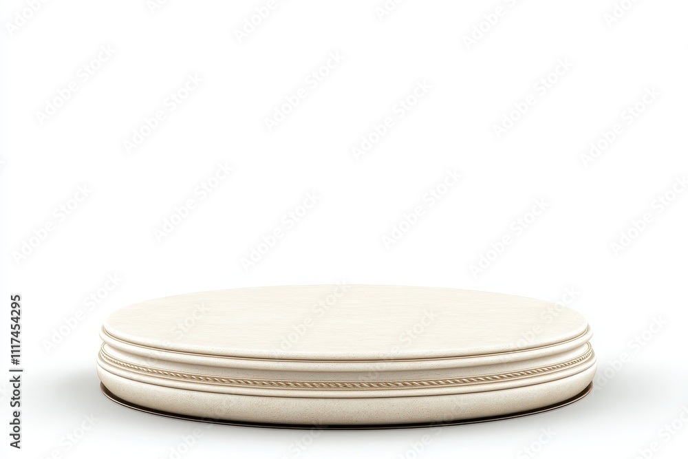 A simple, round display pedestal with a smooth surface, ideal for showcasing items. A simple, round display pedestal with a smooth surface, ideal for showcasing items.