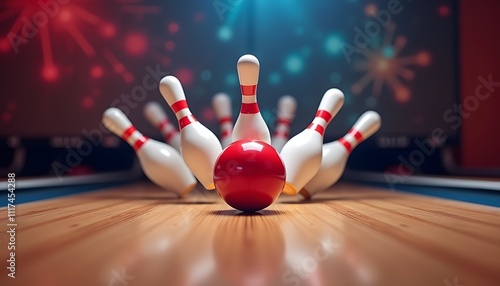 Fototapeta Naklejka Na Ścianę i Meble -  Bowling Night: Strike!