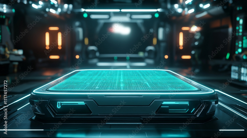 Ai realistic podium with glowing neon lamps and light lines in futuristic gaming design. Display scene game for presentation gamer. Empty show room with 3d stage vector background. Ai realistic podium with glowing neon lamps and light lines in futuristic gaming design. Display scene game for presentation gamer. Empty show room with 3d stage vector background.