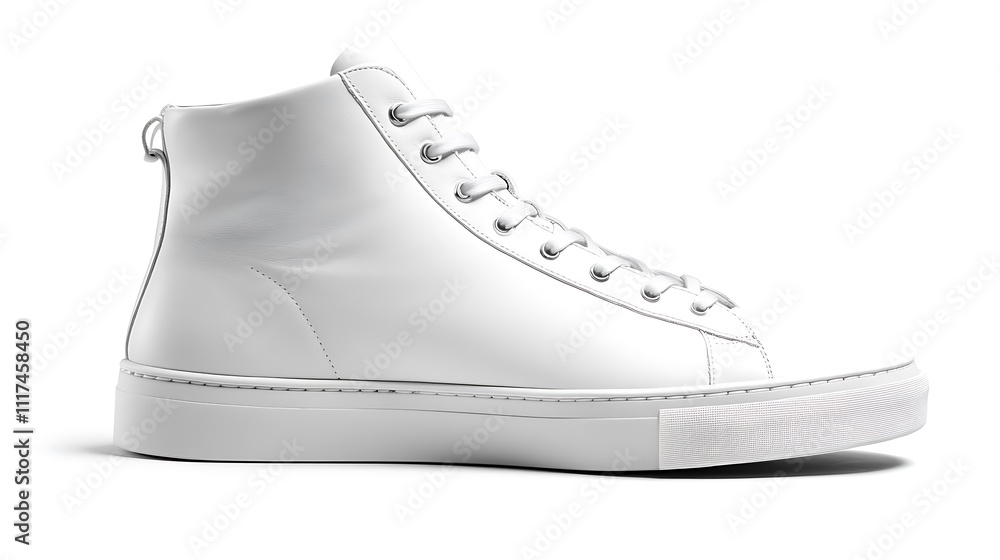 White Leather High-Top Sneakers White Leather High-Top Sneakers