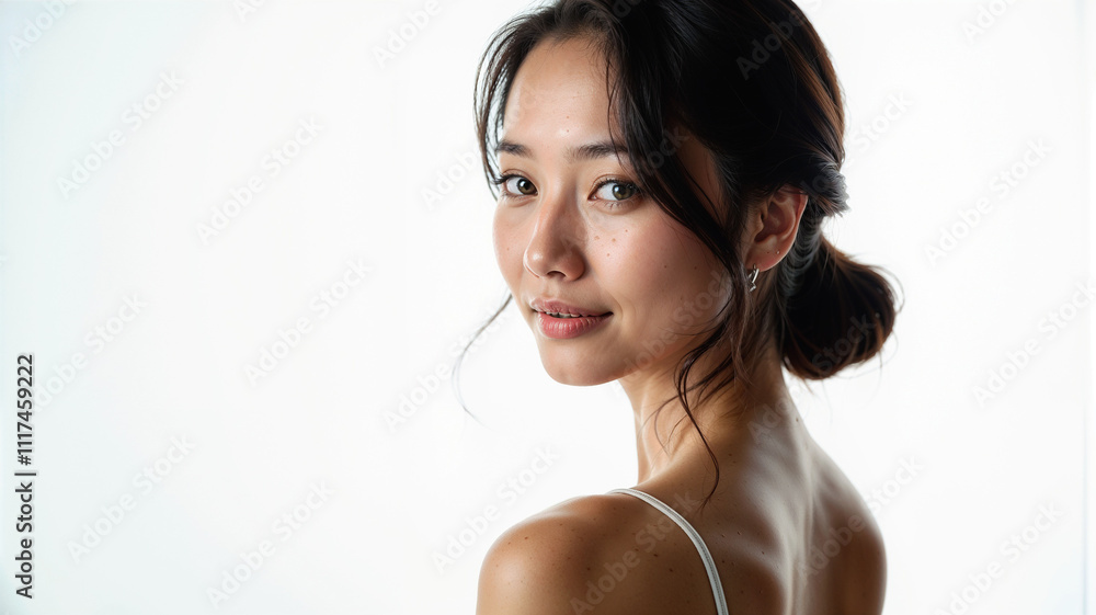 Portrait of young beautiful asian woman with clean fresh skin. Portrait of young beautiful asian woman with clean fresh skin.